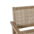 Outdoor Wicker and Acacia Wood Loveseat, Light Multibrown and Light Brown, 34'' H X 46.5'' W X 27.25'' D