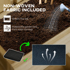 Outsunny 4 Box Raised Garden Bed with Trellis for Vine Flowers & Climbing Plants, 31.5" Tall Wall-Mounted Wood Planter Box Set with Adjustable Height, Drainage Hole, Natural