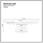 Modern Design Oval Handcraft Drum Coffee Table Length 47.24 inch Coffee Table for Living Room, Ellipse Coffee Table with Sturdy Pedestal,Natural Color