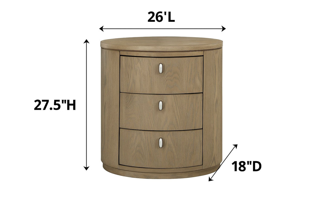 Oval Nightstand - Toffee Nightstands