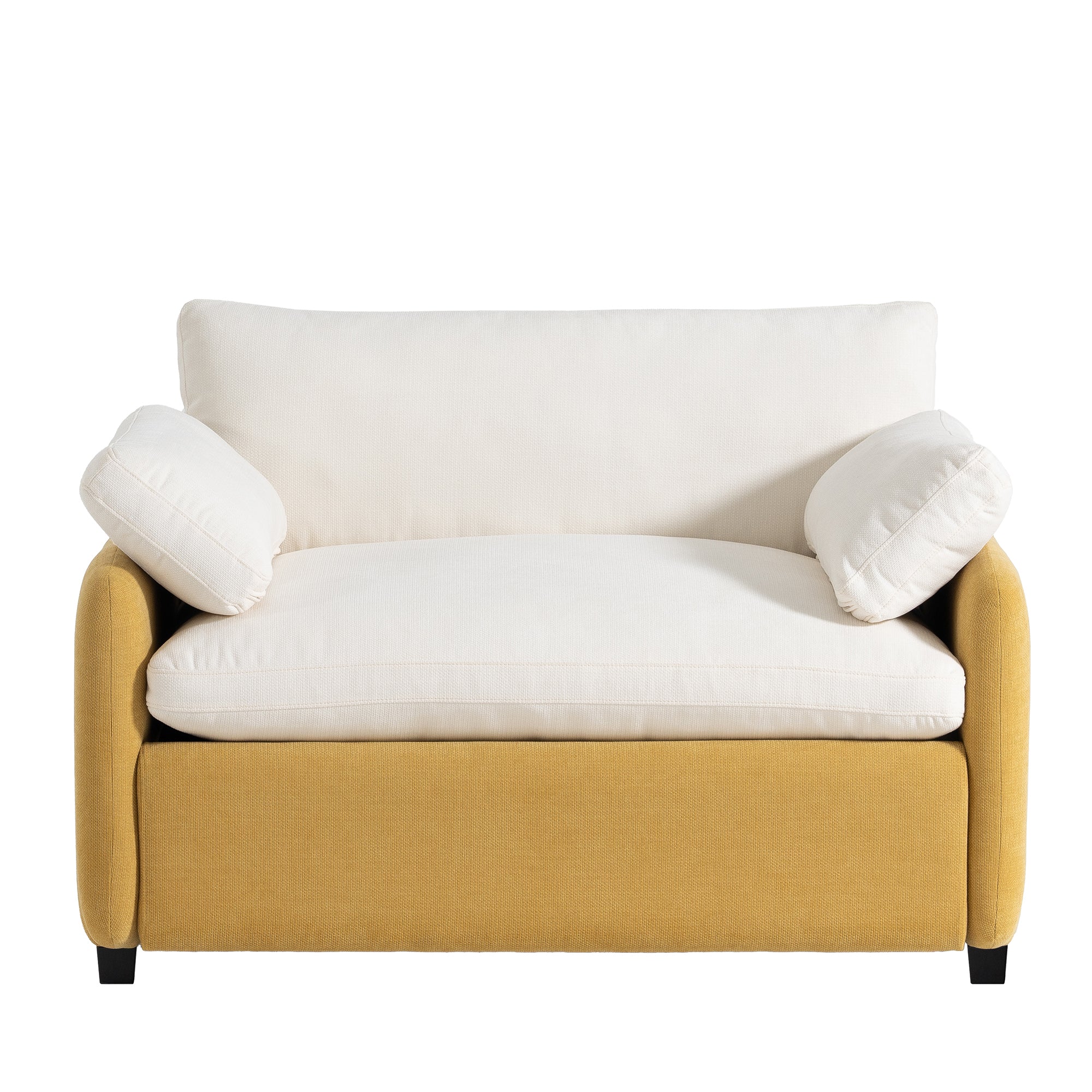 [Video]50*43 Oversized Chenille Single Sofa Chair,Wide and Deep Seat Accent Chair,Modern Upholstered Comfy Armchair,Color Blocking Couch Lounge with Pillows for Living Room,Apartment,Bedroom,3 Colors