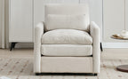 31.9' Cozy Upholstered Armchair Oversized Comfy Cloud Sofa Double Cushion Single Sofa Plush Cushion Armchair for Living Room, Beige