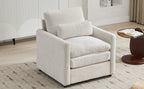 31.9' Cozy Upholstered Armchair Oversized Comfy Cloud Sofa Double Cushion Single Sofa Plush Cushion Armchair for Living Room, Beige