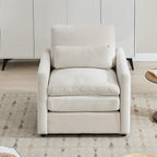 31.9' Cozy Upholstered Armchair Oversized Comfy Cloud Sofa Double Cushion Single Sofa Plush Cushion Armchair for Living Room, Beige