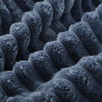 86.5 Oversized Loveseat Chaise Lounge Sectional Sofa Bed Corduroy Sleeper Sofa with Two USB Ports , Two Cup Holders and Two Throw Pillows for Living Room and Bedroom, Blue