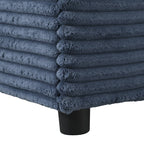 86.5 Oversized Loveseat Chaise Lounge Sectional Sofa Bed Corduroy Sleeper Sofa with Two USB Ports , Two Cup Holders and Two Throw Pillows for Living Room and Bedroom, Blue