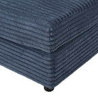 86.5 Oversized Loveseat Chaise Lounge Sectional Sofa Bed Corduroy Sleeper Sofa with Two USB Ports , Two Cup Holders and Two Throw Pillows for Living Room and Bedroom, Blue