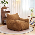 Bean Bag Chair for Adults with Armrests - Oversized Comfy Beige Beanbag Lounge Lazy Floor Sofa Chair for Living Room, Bedroom & Dorm, Cozy Fluffy Single Cloud Mini Couch Bean Bag Chairs