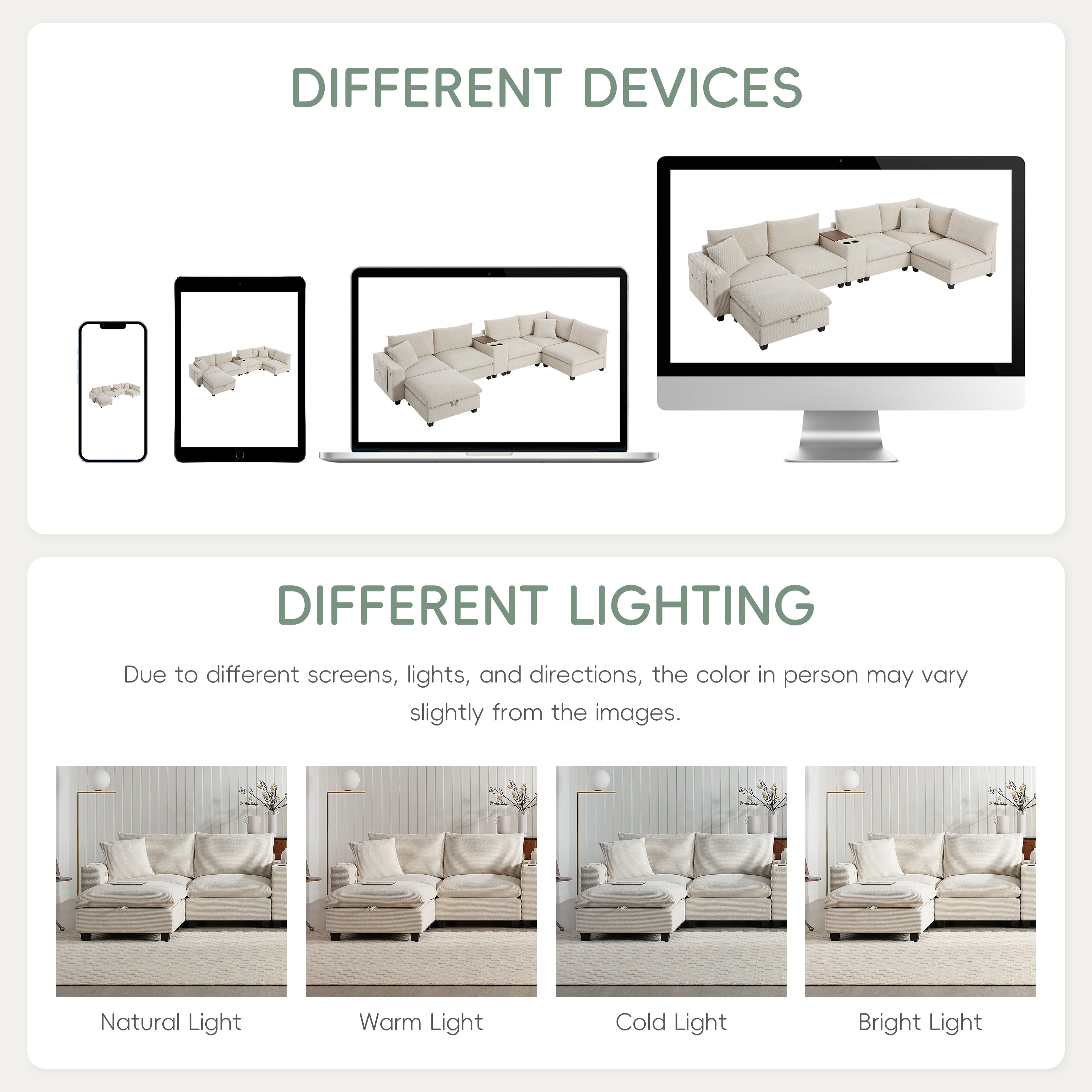 [VIDEO]140'' Oversized Modular Sectional Sofa with Movable Storage Ottoman and Console,Removable Storage Pockets,Cup Holder,Wide Seat,USB Charger,6 Seat U Shaped Chenille Couch for Living Room,2 Color