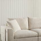 [VIDEO]140'' Oversized Modular Sectional Sofa with Movable Storage Ottoman and Console,Removable Storage Pockets,Cup Holder,Wide Seat,USB Charger,6 Seat U Shaped Chenille Couch for Living Room,2 Color