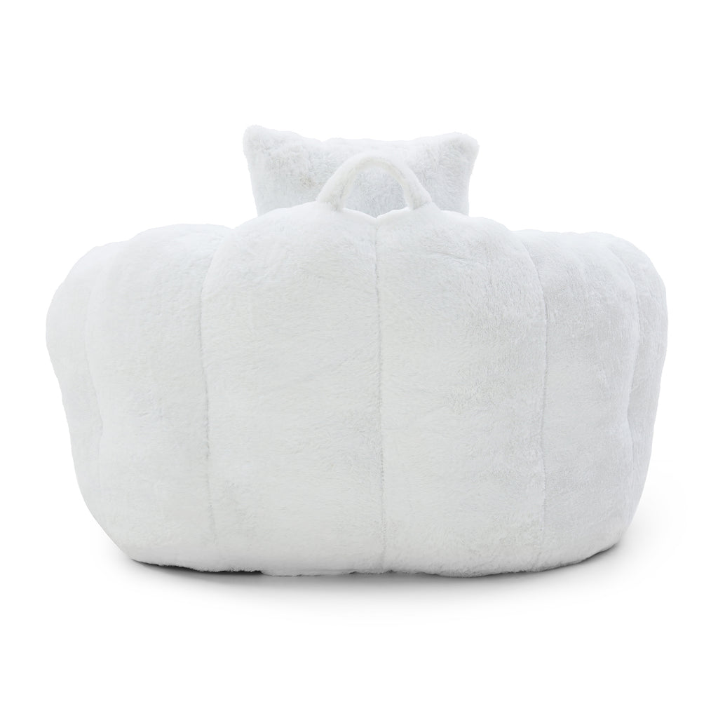 Giant Bean Bag Chair withFootstool, Oversized Bean Bag for Adults and Kids, Faux Fur Shell-Shaped Large Chair with Filler, Stuffed Big Accent Sofa, Floor Sofa for Gaming,Reading Living Room Bedroom - Groovy Boardz