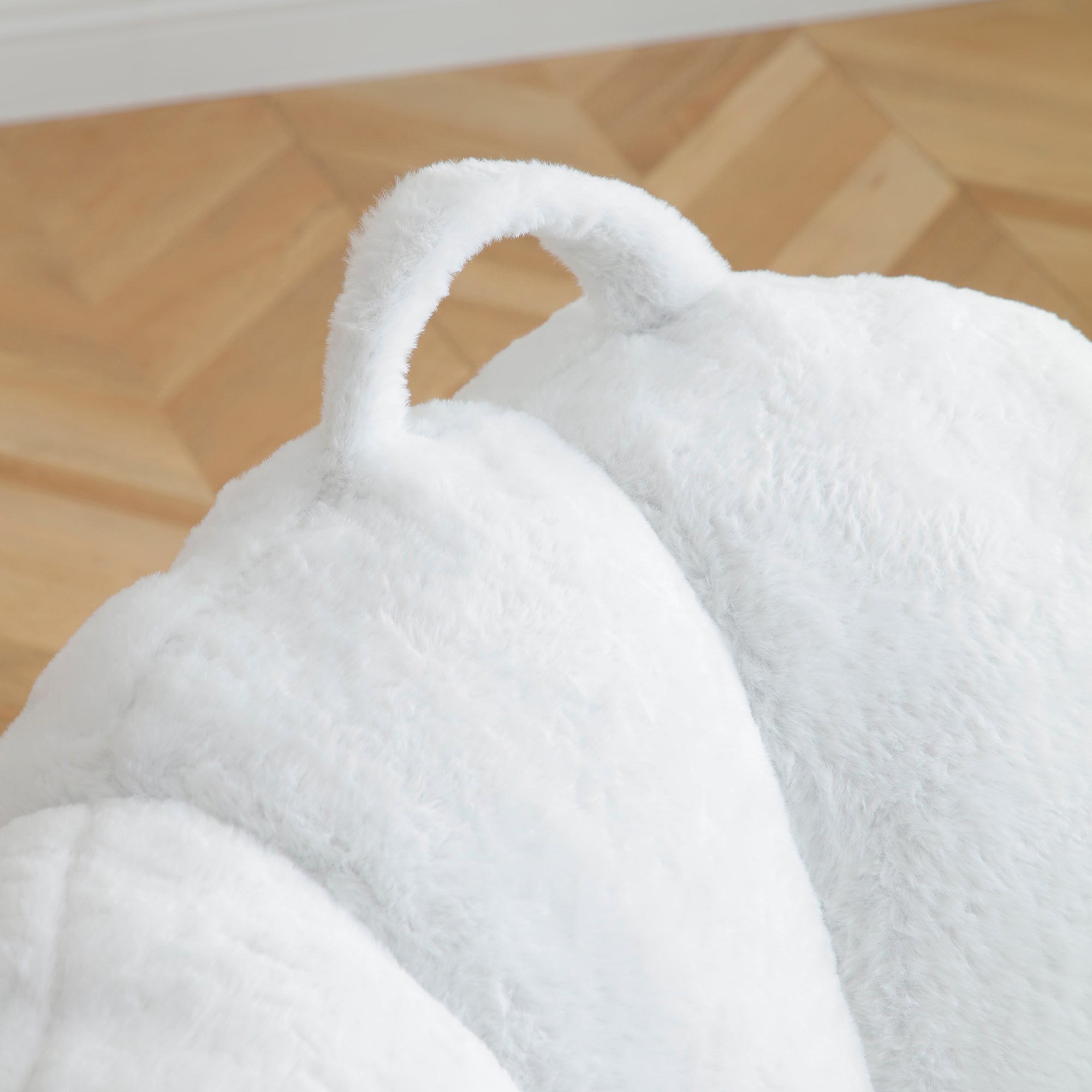 Giant Bean Bag Chair withFootstool, Oversized Bean Bag for Adults and Kids, Faux Fur Shell-Shaped Large Chair with Filler, Stuffed Big Accent Sofa, Floor Sofa for Gaming,Reading Living Room Bedroom - Groovy Boardz