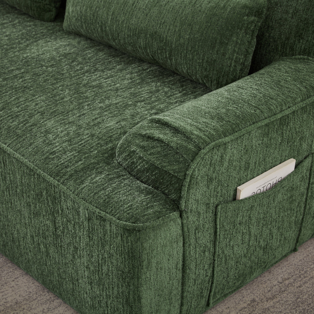 Chenille L-Shape Luxury Sectional Oversized Sofa,Mnimalist Design,Comfy Sleeper Couch for Living Room,Apartment&Reception Spaces,No Assembly Required Sectional Sofa