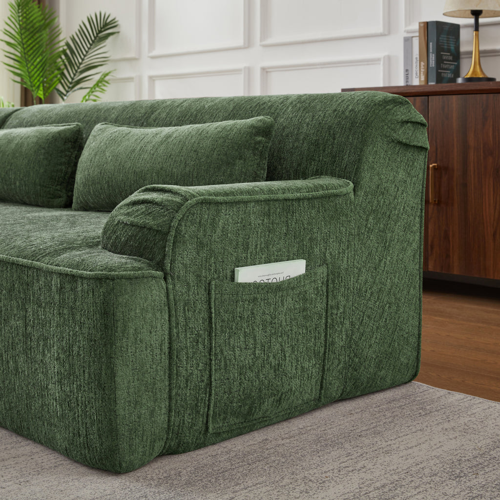 Chenille L-Shape Luxury Sectional Oversized Sofa,Mnimalist Design,Comfy Sleeper Couch for Living Room,Apartment&Reception Spaces,No Assembly Required Sectional Sofa