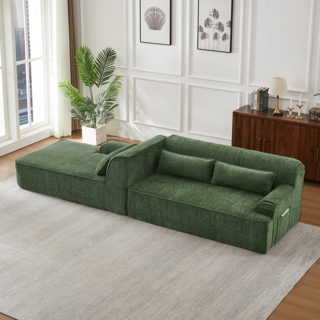 Chenille L-Shape Luxury Sectional Oversized Sofa,Mnimalist Design,Comfy Sleeper Couch for Living Room,Apartment&Reception Spaces,No Assembly Required Sectional Sofa
