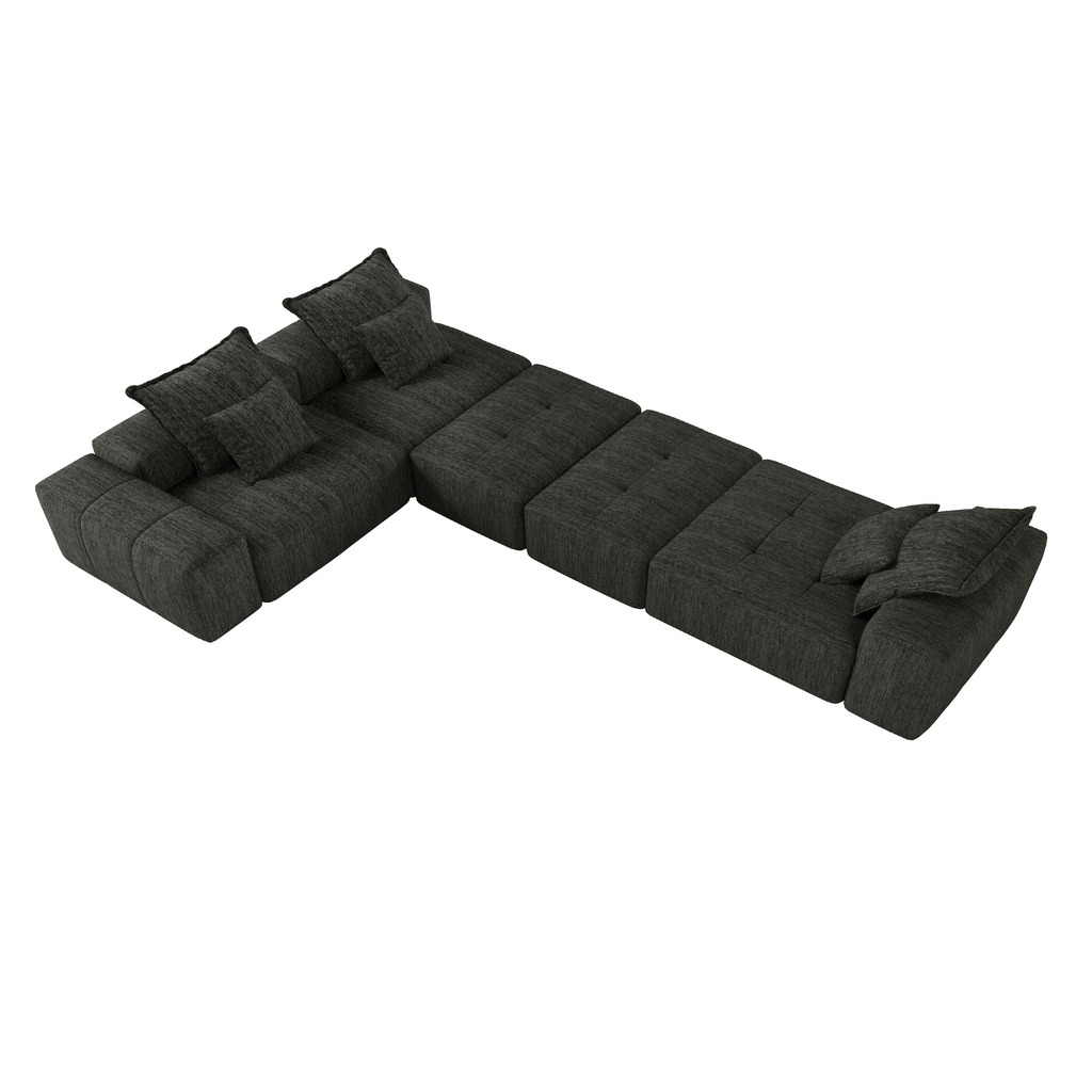 Oversized Modern Chenille Modular Sectional Sofa.