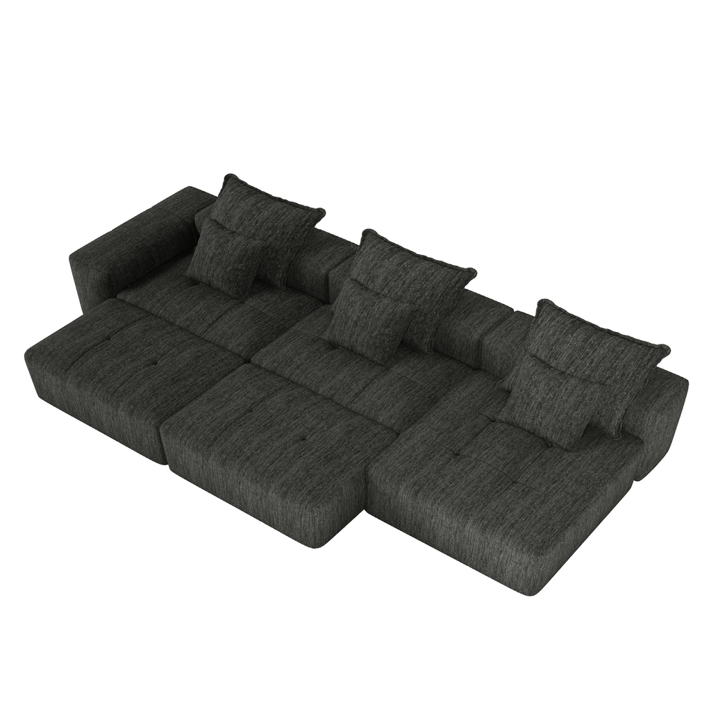Oversized Modern Chenille Modular Sectional Sofa.