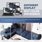 Oversized Modern Chenille Modular Sectional Sofa in Blue.