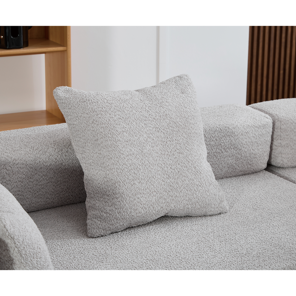 [NEW ARRIVED] [VIDEO PROVIDED]Oversized Combination Sofa,Curved Sofa,Upholstered 4 Seater Couch for Living Room,  Modern Modular 3 Piece Free Combination, Semicircular Modular  Sofa ,  Boucle, Gray