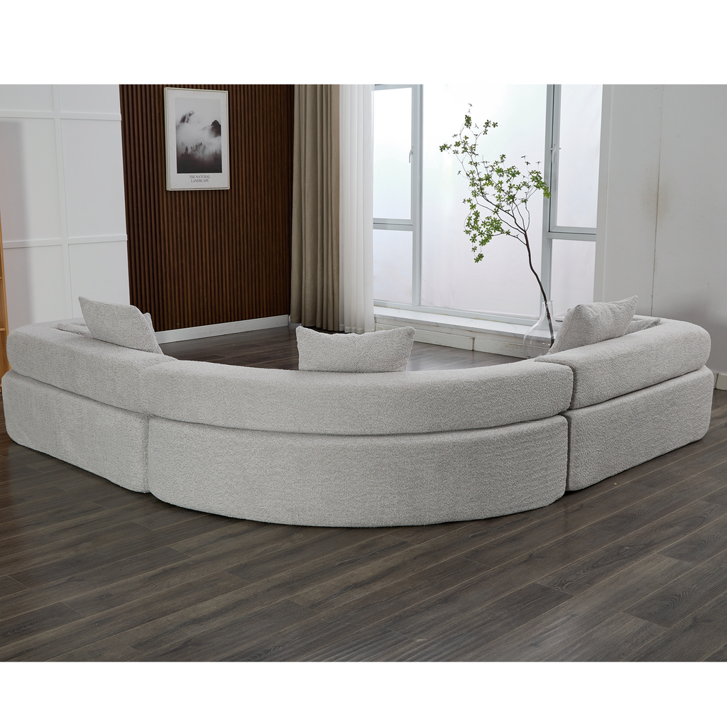 [NEW ARRIVED] [VIDEO PROVIDED]Oversized Combination Sofa,Curved Sofa,Upholstered 4 Seater Couch for Living Room,  Modern Modular 3 Piece Free Combination, Semicircular Modular  Sofa ,  Boucle, Gray