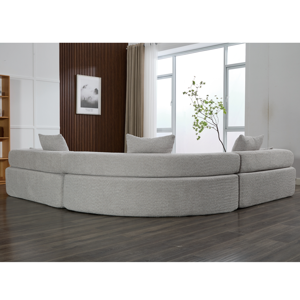 [NEW ARRIVED] [VIDEO PROVIDED]Oversized Combination Sofa,Curved Sofa,Upholstered 4 Seater Couch for Living Room,  Modern Modular 3 Piece Free Combination, Semicircular Modular  Sofa ,  Boucle, Gray