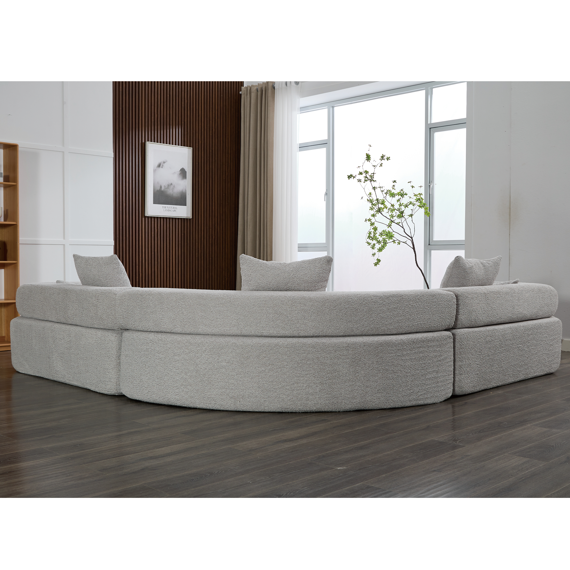 [NEW ARRIVED] [VIDEO PROVIDED]Oversized Combination Sofa,Curved Sofa,Upholstered 4 Seater Couch for Living Room,  Modern Modular 3 Piece Free Combination, Semicircular Modular  Sofa ,  Boucle, Gray