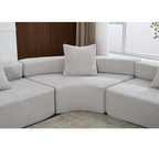 [NEW ARRIVED] [VIDEO PROVIDED]Oversized Combination Sofa,Curved Sofa,Upholstered 4 Seater Couch for Living Room,  Modern Modular 3 Piece Free Combination, Semicircular Modular  Sofa ,  Boucle, Gray