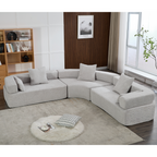 [NEW ARRIVED] [VIDEO PROVIDED]Oversized Combination Sofa,Curved Sofa,Upholstered 4 Seater Couch for Living Room,  Modern Modular 3 Piece Free Combination, Semicircular Modular  Sofa ,  Boucle, Gray