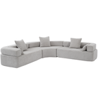 [NEW ARRIVED] [VIDEO PROVIDED]Oversized Combination Sofa,Curved Sofa,Upholstered 4 Seater Couch for Living Room,  Modern Modular 3 Piece Free Combination, Semicircular Modular  Sofa ,  Boucle, Gray