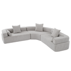 [NEW ARRIVED] [VIDEO PROVIDED]Oversized Combination Sofa,Curved Sofa,Upholstered 4 Seater Couch for Living Room,  Modern Modular 3 Piece Free Combination, Semicircular Modular  Sofa ,  Boucle, Gray