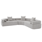[NEW ARRIVED] [VIDEO PROVIDED]Oversized Combination Sofa,Curved Sofa,Upholstered 4 Seater Couch for Living Room,  Modern Modular 3 Piece Free Combination, Semicircular Modular  Sofa ,  Boucle, Gray