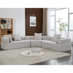 [NEW ARRIVED] [VIDEO PROVIDED]Oversized Combination Sofa,Curved Sofa,Upholstered 4 Seater Couch for Living Room,  Modern Modular 3 Piece Free Combination, Semicircular Modular  Sofa ,  Boucle, Gray