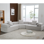 [NEW ARRIVED] [VIDEO PROVIDED]Oversized Combination Sofa,Curved Sofa,Upholstered 4 Seater Couch for Living Room,  Modern Modular 3 Piece Free Combination, Semicircular Modular  Sofa ,  Boucle, Gray