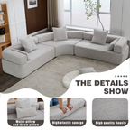 [NEW ARRIVED] [VIDEO PROVIDED]Oversized Combination Sofa,Curved Sofa,Upholstered 4 Seater Couch for Living Room,  Modern Modular 3 Piece Free Combination, Semicircular Modular  Sofa ,  Boucle, Gray