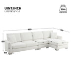 [VIDEO provided] [New] 119*55" Modern Oversized Sectional Sofa,L-shaped Luxury Couch Set with 2 Free pillows,5-seat Chenille Indoor Furniture with Chaise for Living Room,Apartment,Office,2 Colors