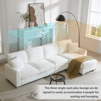 [VIDEO provided] [New] 119*55" Modern Oversized Sectional Sofa,L-shaped Luxury Couch Set with 2 Free pillows,5-seat Chenille Indoor Furniture with Chaise for Living Room,Apartment,Office,2 Colors