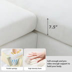 [VIDEO provided] [New] 119*55" Modern Oversized Sectional Sofa,L-shaped Luxury Couch Set with 2 Free pillows,5-seat Chenille Indoor Furniture with Chaise for Living Room,Apartment,Office,2 Colors