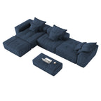 Modern Oversized Modular Sectional Sofa,Sparkling Chenille Fabric Soft Cushion Sofa with 6 Pillows,6 PCS DIY Combination Tufted Sofa,No Assembly Required,BLUE