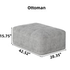 Modern Oversized Modular Sectional Sofa,Sparkling Chenille Fabric Soft Cushion Sofa with 6 Pillows,6 PCS DIY Combination Tufted Sofa,No Assembly Required,BLUE