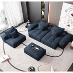 Modern Oversized Modular Sectional Sofa,Sparkling Chenille Fabric Soft Cushion Sofa with 6 Pillows,6 PCS DIY Combination Tufted Sofa,No Assembly Required,BLUE