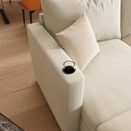 Modern Oversized Sectional Sofa, U-Shape Modular Sectional Couch w/ Storage, 123 Convertible Sofa w/ Ottomans, 6-Seater Sectional Chaise for Living Room, White Chenille