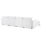 Modern Oversized Sectional Sofa, U-Shape Modular Sectional Couch w/ Storage, 123 Convertible Sofa w/ Ottomans, 6-Seater Sectional Chaise for Living Room, White Chenille
