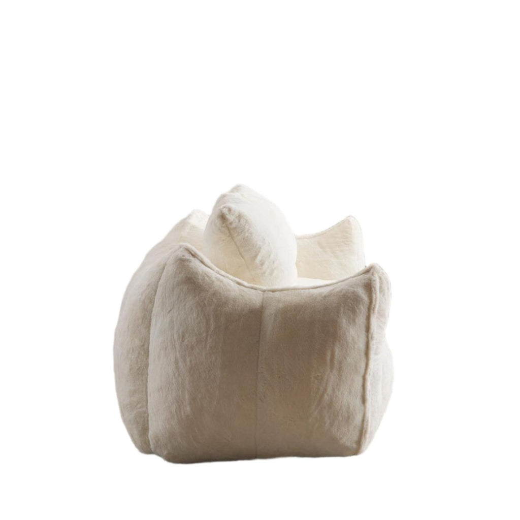 Giant Bean Bag Couch for Adults, Ultra Soft Fluffy Loveseat Bean Bag Sofa, Oversized Chase Lounge Chair Indoor for Living Room Bedroom, No Assembly Required Cozy Reading Chair with Pillows, White