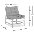 Oxford 26.5' Leather Mid-Century Modern Accent Chair, Noir Black Leather