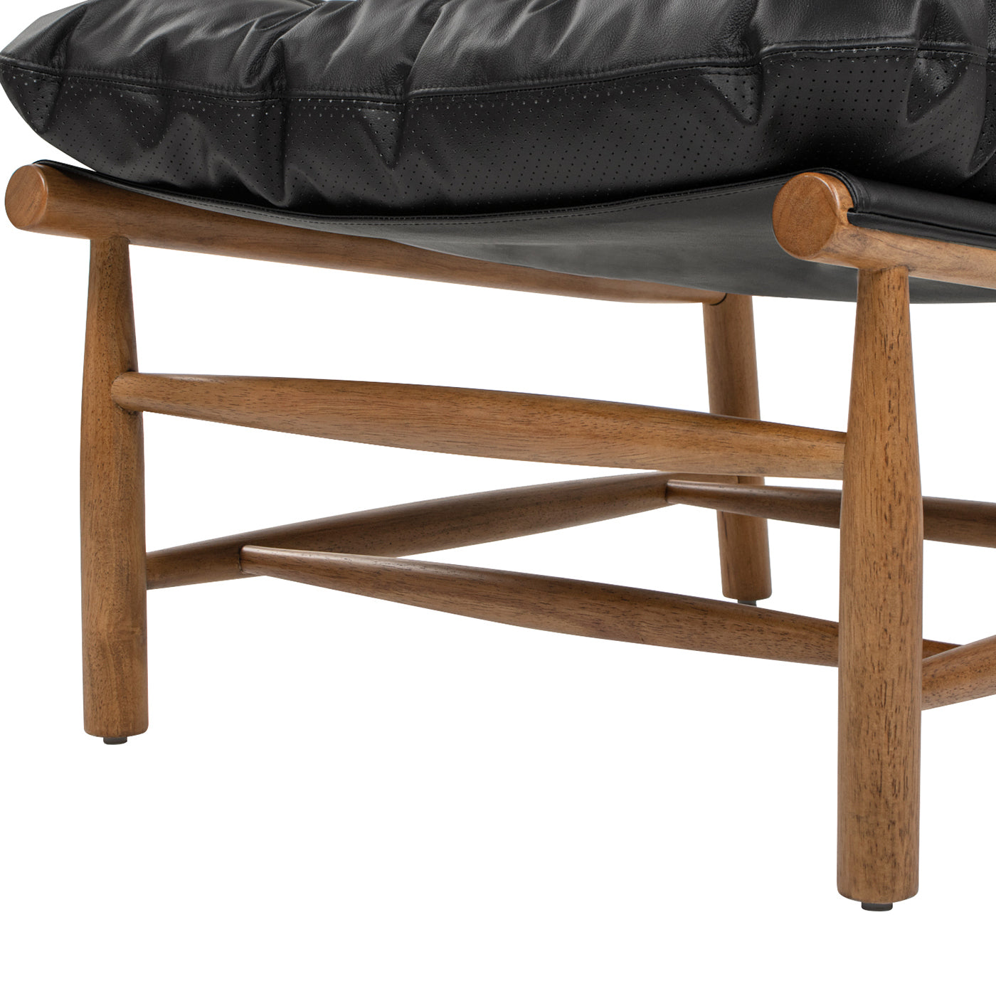 Oxford 26.5' Leather Mid-Century Modern Accent Chair, Noir Black Leather