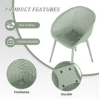 Two-piece durable single chair with mesh hollow-out design, light green, 21.26*23.23*30.91 (in), Polypropylene