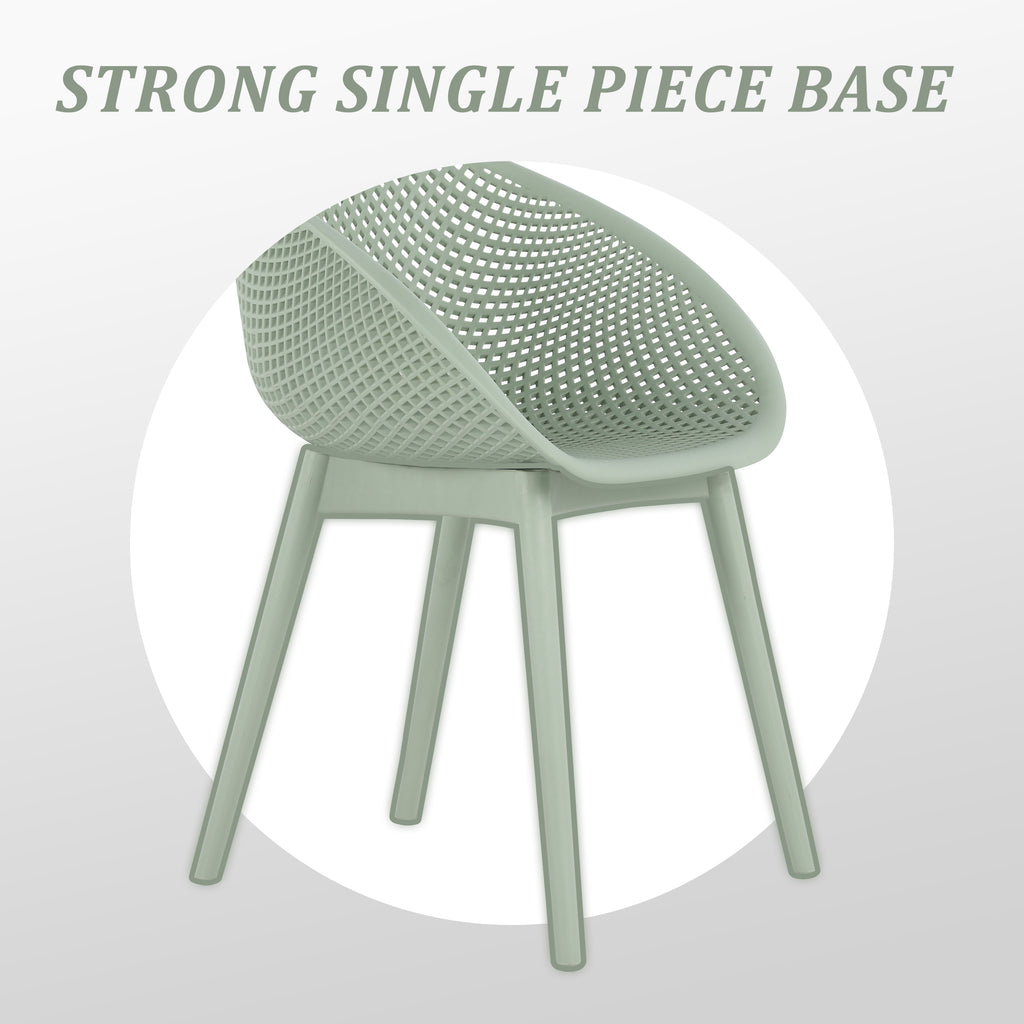 Two-piece durable single chair with mesh hollow-out design, light green, 21.26*23.23*30.91 (in), Polypropylene