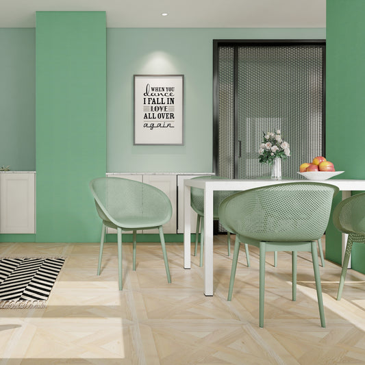 Two-piece durable single chair with mesh hollow-out design, light green, 21.26*23.23*30.91 (in), Polypropylene