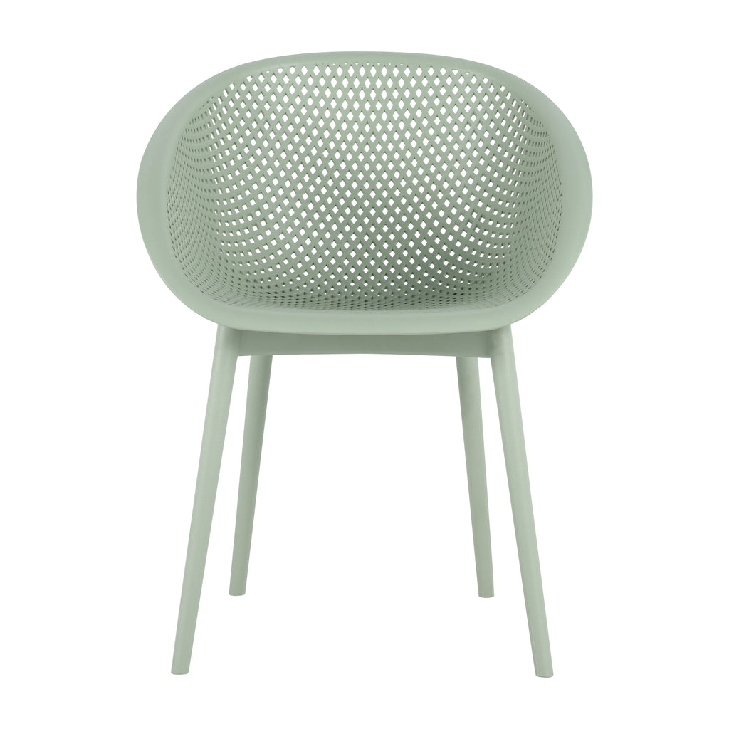 Two-piece durable single chair with mesh hollow-out design, light green, 21.26*23.23*30.91 (in), Polypropylene