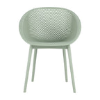 Two-piece durable single chair with mesh hollow-out design, light green, 21.26*23.23*30.91 (in), Polypropylene